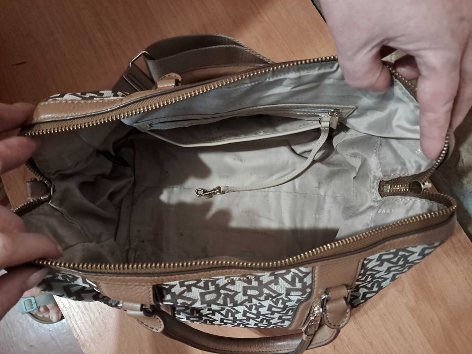 Сумка з текстилю та шкіри DKNY