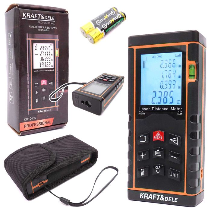 KRAFT&DELE Dalmierz Laserowy Cyfrowy Miernik Odległości 40m KD10405