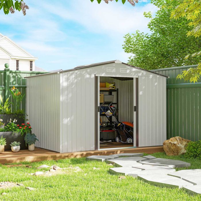 Abrigo de arrumos exterior 277x195x192 cm com 4 janelas