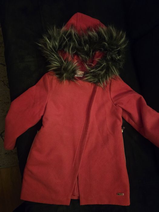 Płaszcz zimowy dziewczęcy 116 z torebką