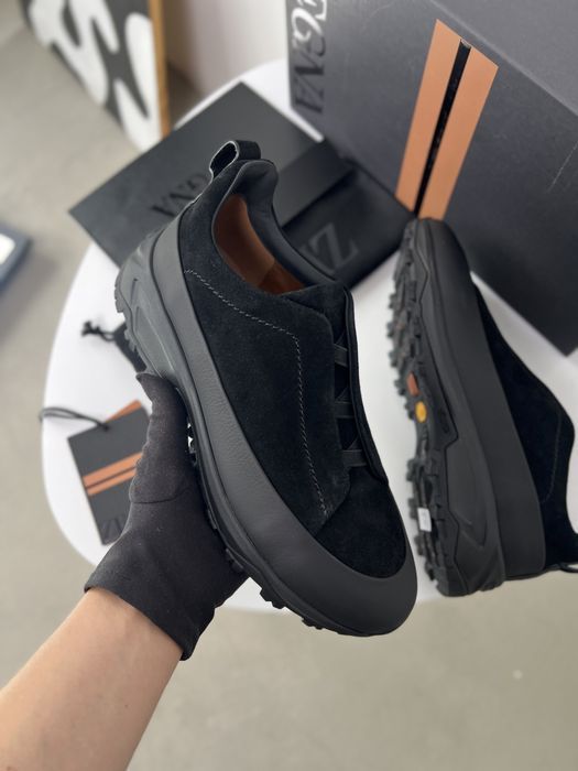 Мужские замшевые кроссовки Zegna ботинки натуральная кожа Зенья ob445