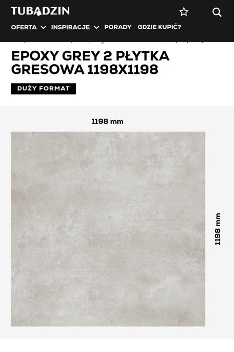 Płytki gres Tubądzin Epoxy Grey II Mat 120x120
