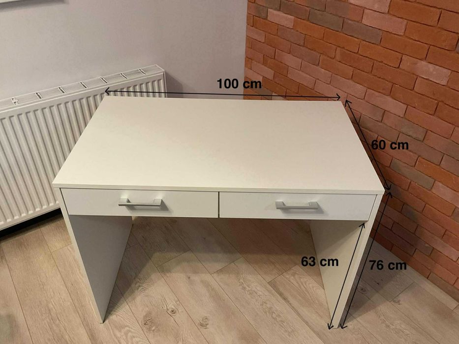 Biurko białe 100x60 | Szuflady | Super stan