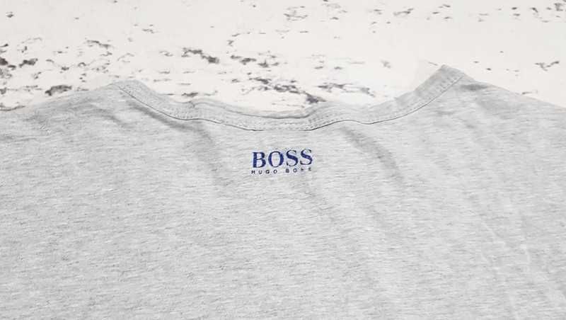 Hugo Boss * green * koszulka * logo * szara * męska * XL