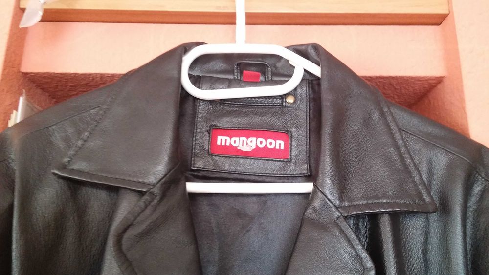 Męska , czarna kurtka skórzana Mangoon -wg. metki L/52 - nie używana !