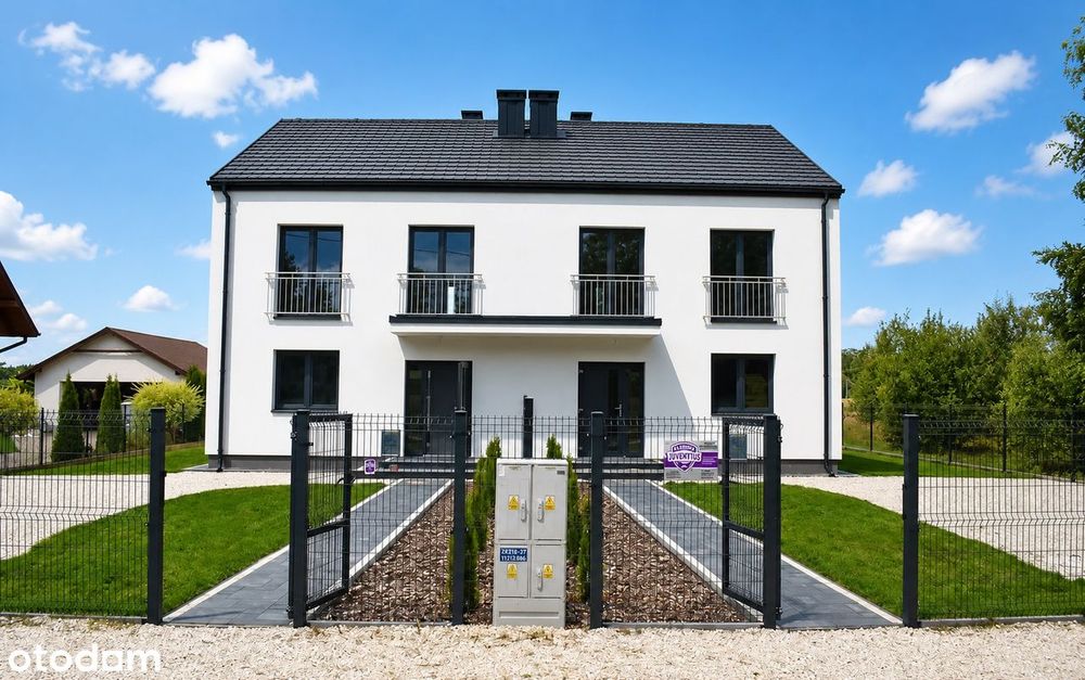 Nowy dom 101.5m, 4 pokoje, ogród-niski koszt wykończenia-pompa ciepła