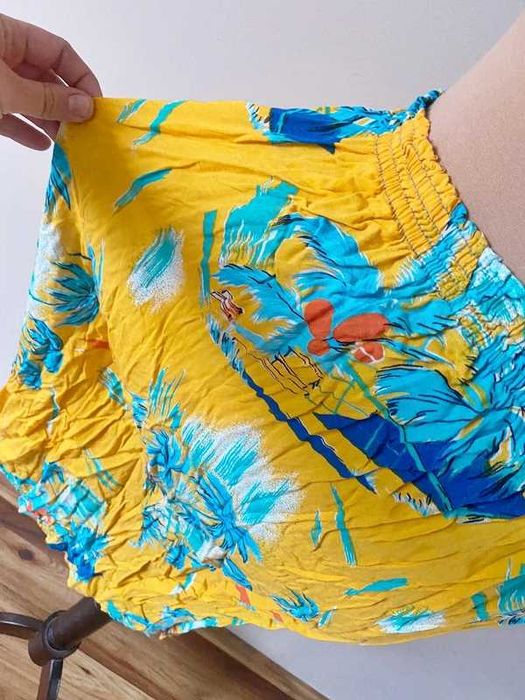 Xxl 44 42 midi na gumce spodnica neon wzory xxl +size