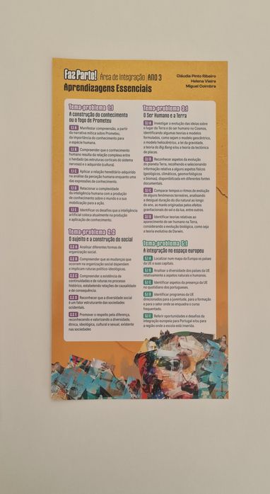 Manual  Faz Parte. Novo. Área de Integração. Ano letivo 25/26