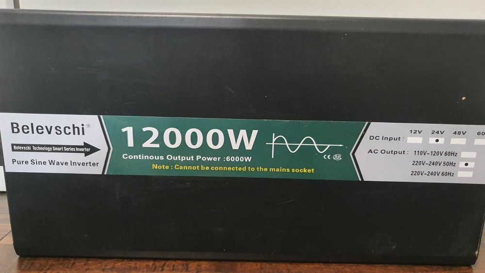Інвертор 12000W (6кВт) 24V Чистий Синус. Тягне котел і весь дім!