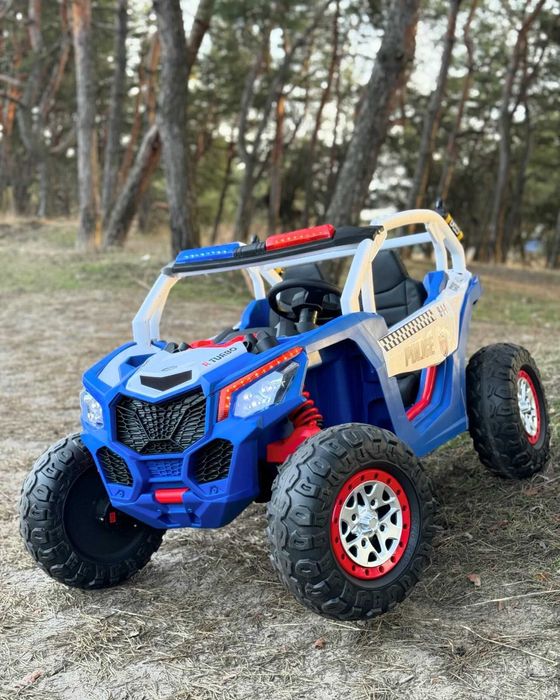 Dwuosobowe auto dla dzieci BUGGY POLICJA 800W 24V 4x4 samochodzik
