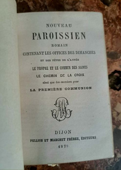 Missal antigo em Francês 1879