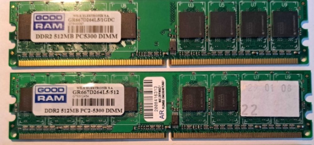 Pamięć DDR2 512 2szt
