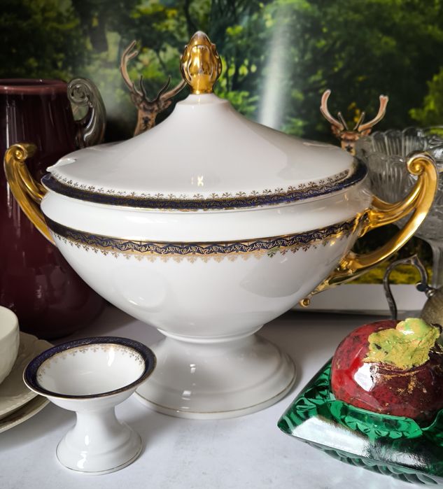 Waza Epiag + przyprawnik piękna stara porcelana
