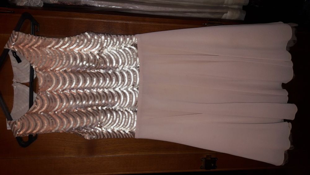 Vestido Cerimónia Nude/Rosa Claro