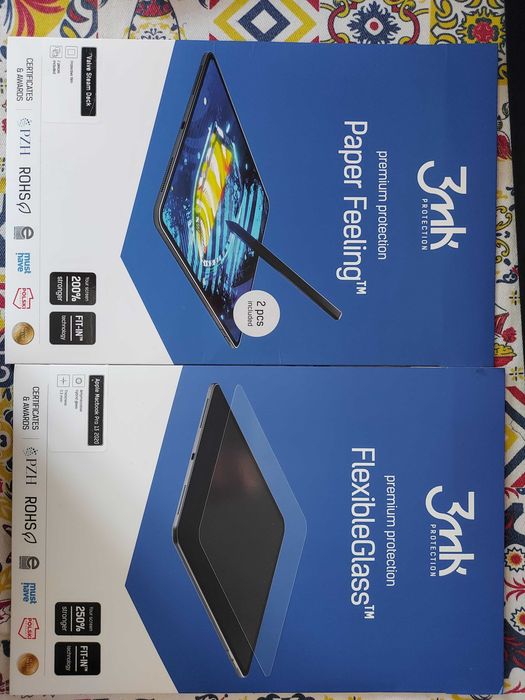 Películas Premium (3mk, Wozinsky, Glass) para iPad, Mac e Consolas – Novas