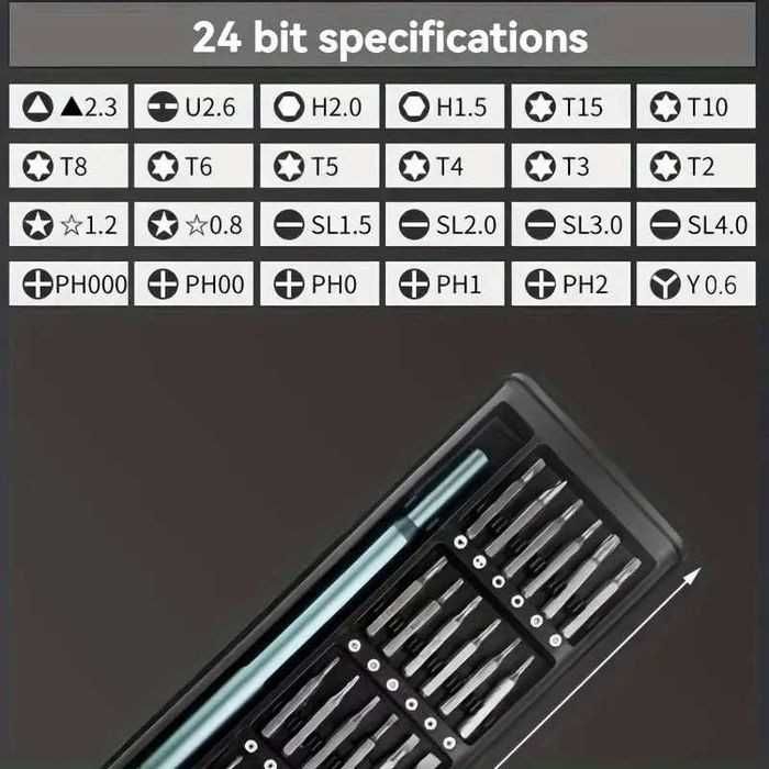 NOVO - Kit Chaves de Precisão - 24 em 1 - Reparação Eletrónica