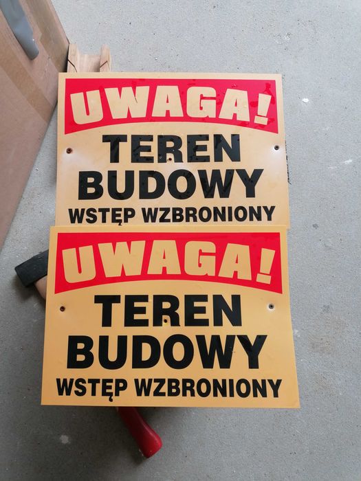 Tablica informacyjna teren budowy 25x35 kpl 2 sztuki