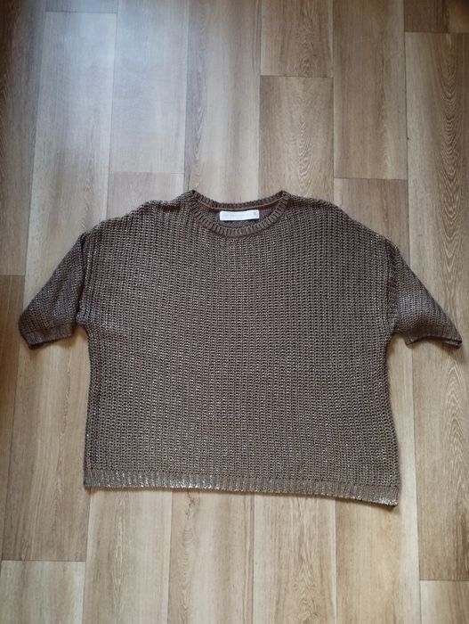 Zara Knit M sweter jesień narzutka wdzianko oversize jesień