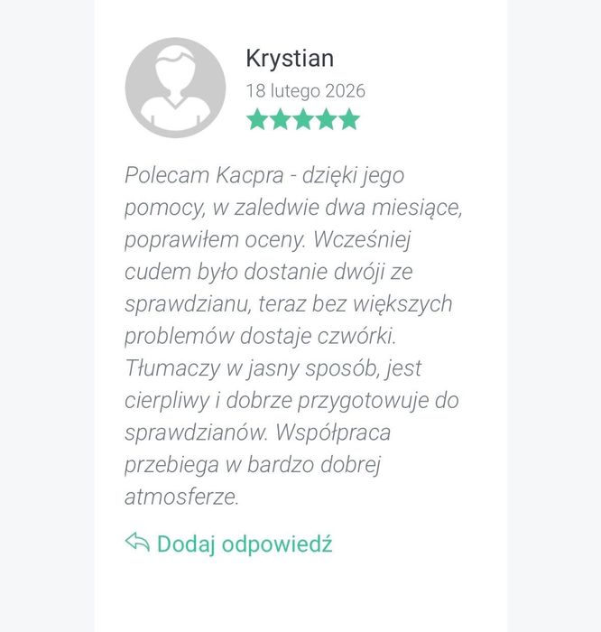 Korepetycje z chemii, Warszawa stacjonarnie