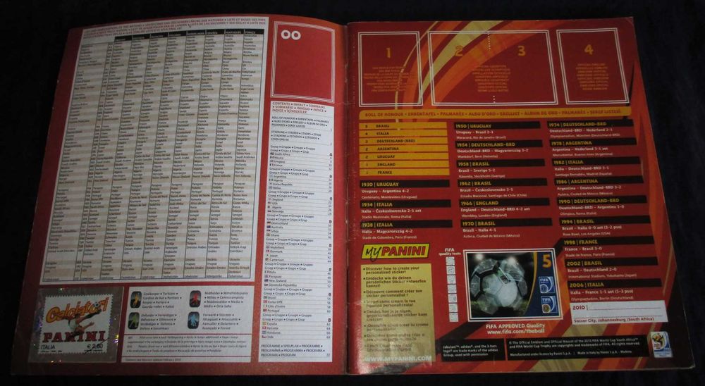 Caderneta Panini FIFA South Afrika 2010