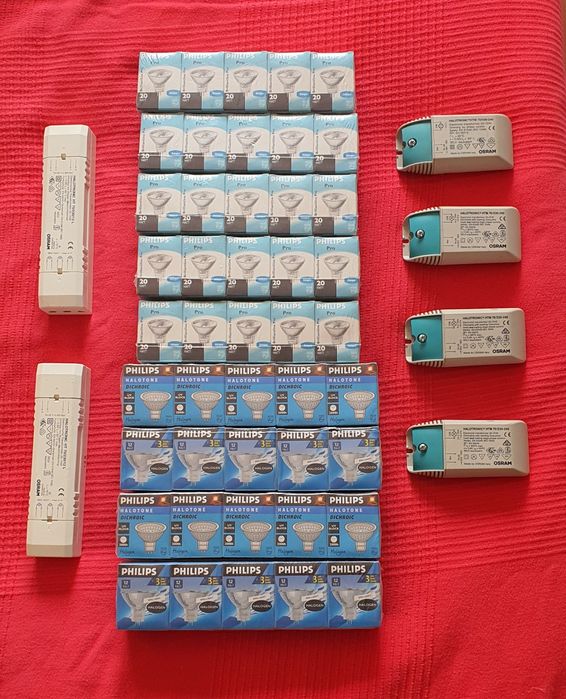 Lote de 45 Lâmpadas Philips halogéneo GU 5.3 seladas por abrir