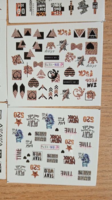 Слайдеры-наклейки для ногтей (новый год,кружева, леопард, морские)