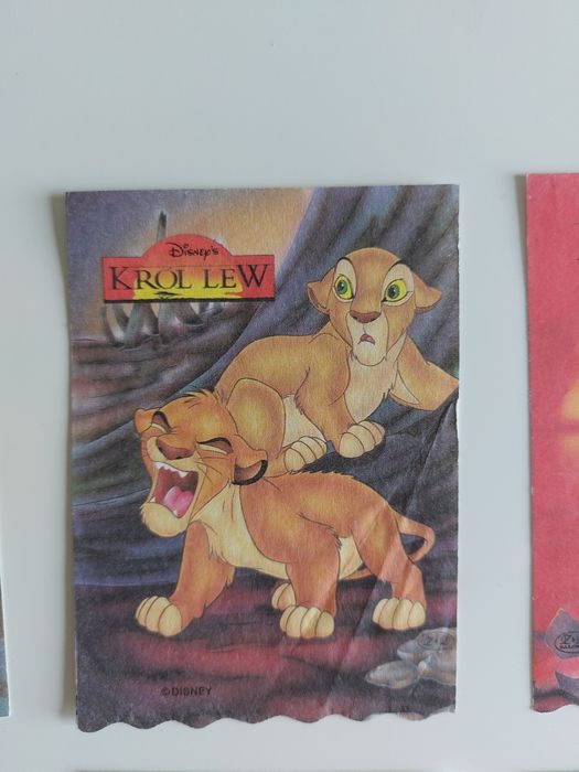 Karteczki kolekcjonerskie Król Lew lata 90.