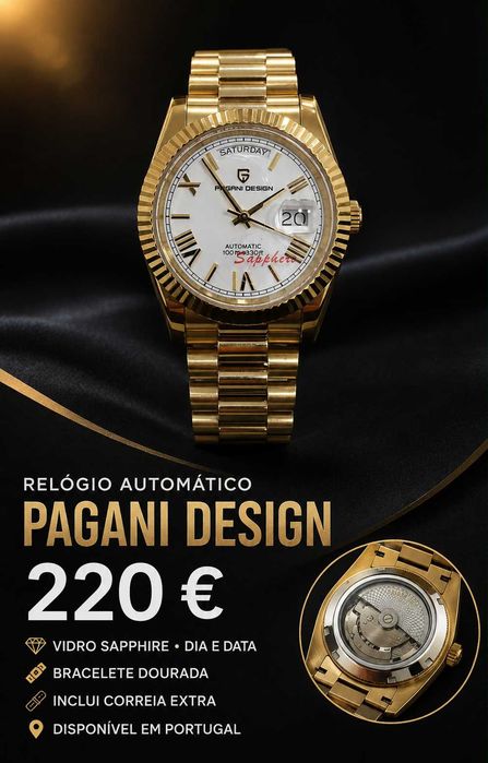 Relogio Automático (Pagani Design) - vidro "Sapphire"