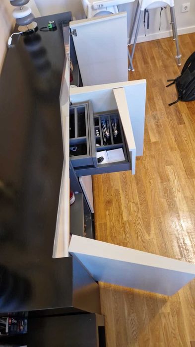 Conjunto 3 Móveis Sala MOVEME Wengé: Bar, Aparador/Louceiro