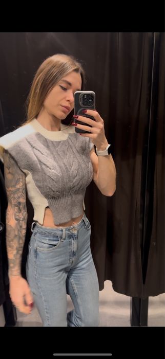 Жилетка вязаная теплая Zara