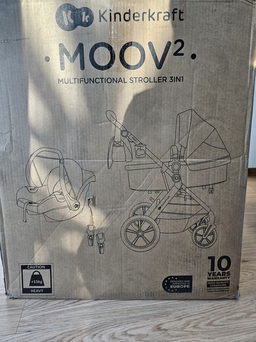 Carrinho de bebé multifuncional 3 em 1 MOOV 2 Cinza - Novo