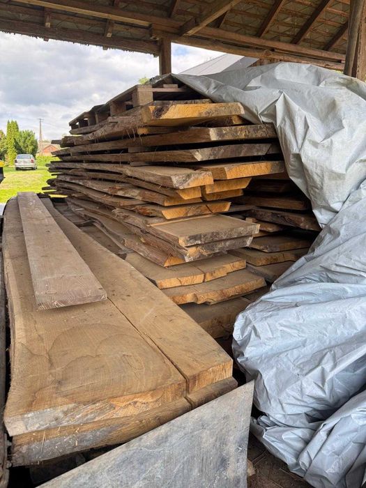 Grube Brusy Dębowe 5 cm – Materiał na stół loft / schody (Sezonowane)