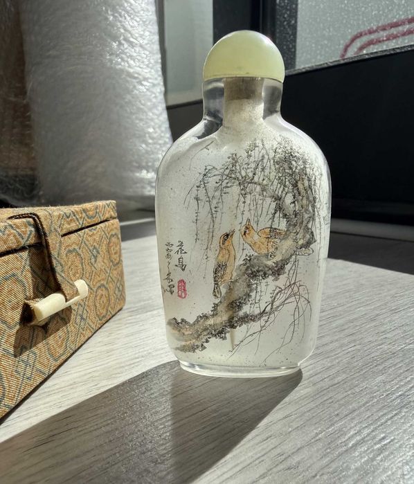 Frasco chinês de rapé em vidro pintado