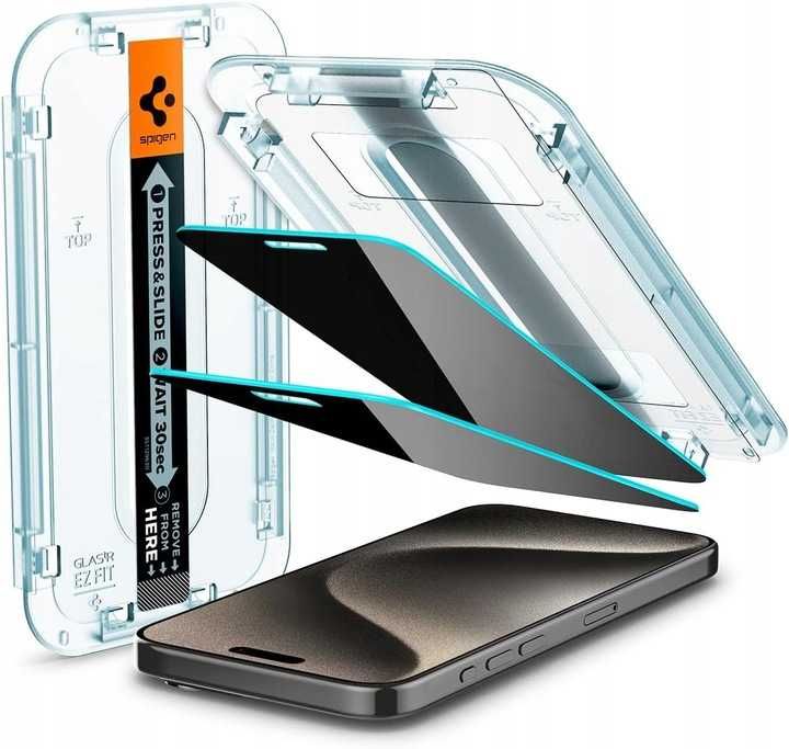 Szkło hartowane z ramką do montażu szybka iPhone 15 Pro