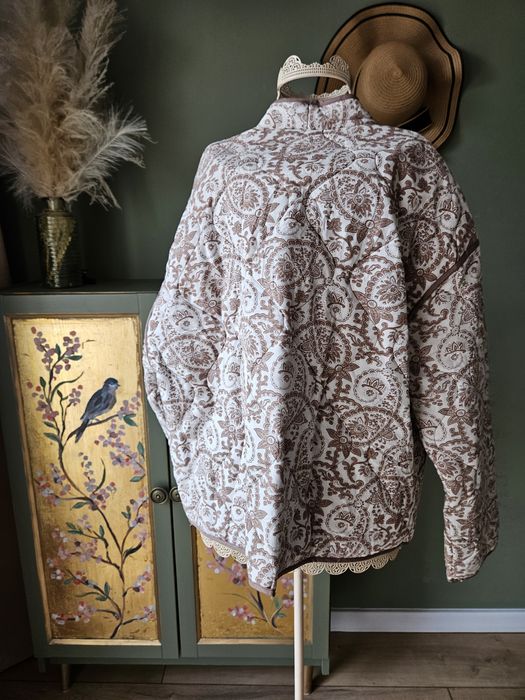 Unikatowa Boho Kurtka damska Pikowana ONLY L Oversize Paisley Narzutka