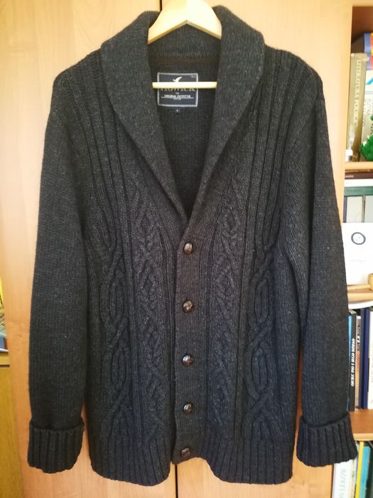 Sweter męski, wełna/akryl rozpinany Howick, rozmiar L