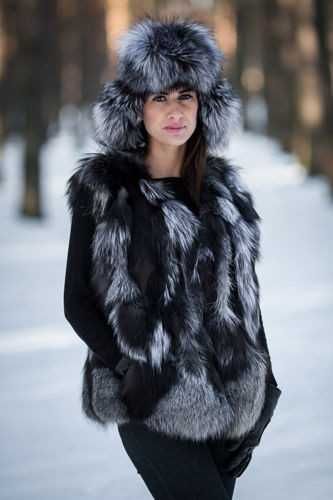 KARIBU kamizelka futro lisa srebrnego lis 38 m s szara la mania