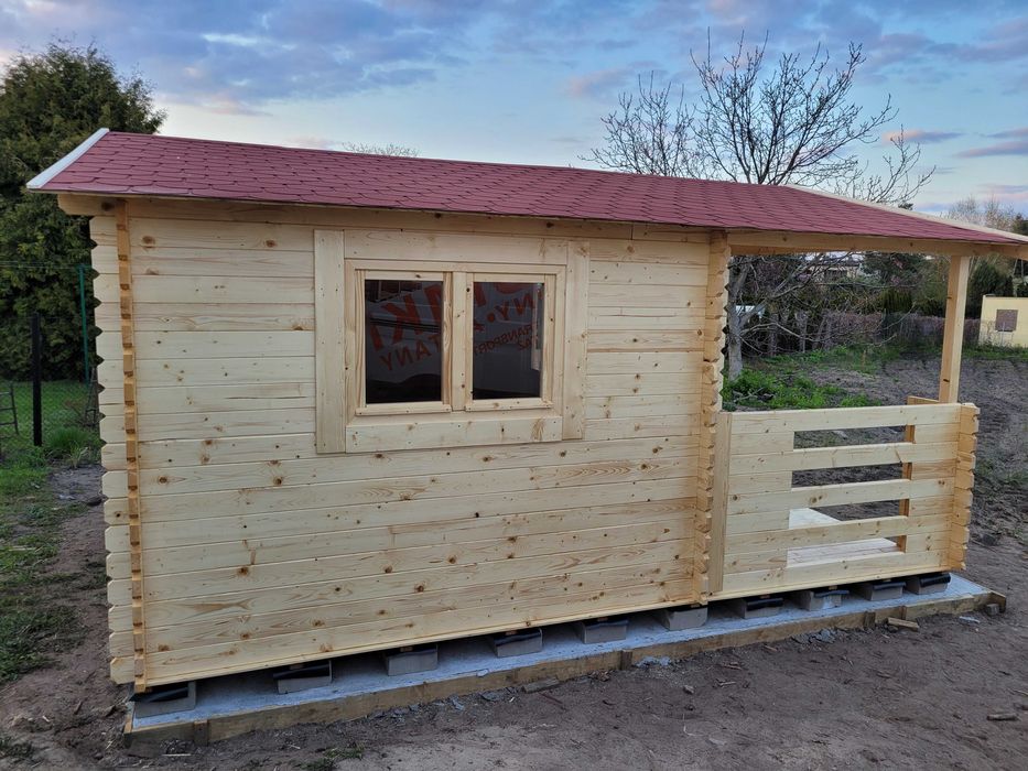 od ZARAZ*masywny domek letniskowy + taras*5x4*20 m2*grubość ścian 34mm