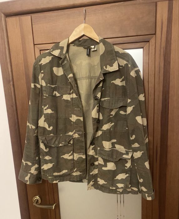 Kurtka utility H&M moro / militarna / camo - bawełna 38 M wiosenna