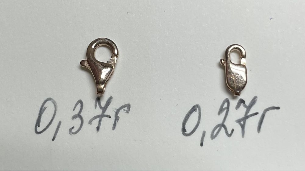 Золоті замки 585 проба 0,27 г; 0,37 г