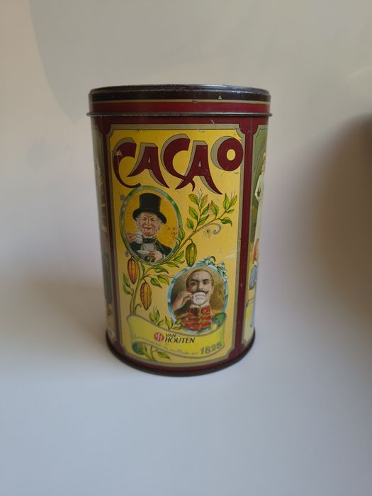 Oryginalna puszka po kultowym kakao z lat 80 XX w. Cocoa Van Houten , vintage