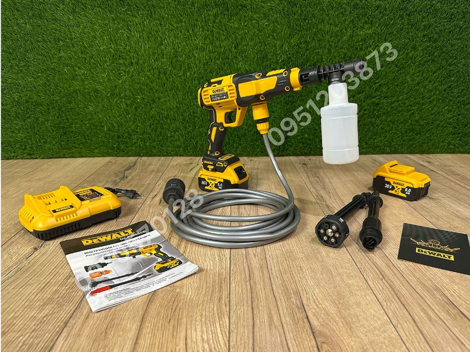 Аккумуляторная ручная мини мойка DeWalt DCPW550B 36V 6Ah 340 л/час