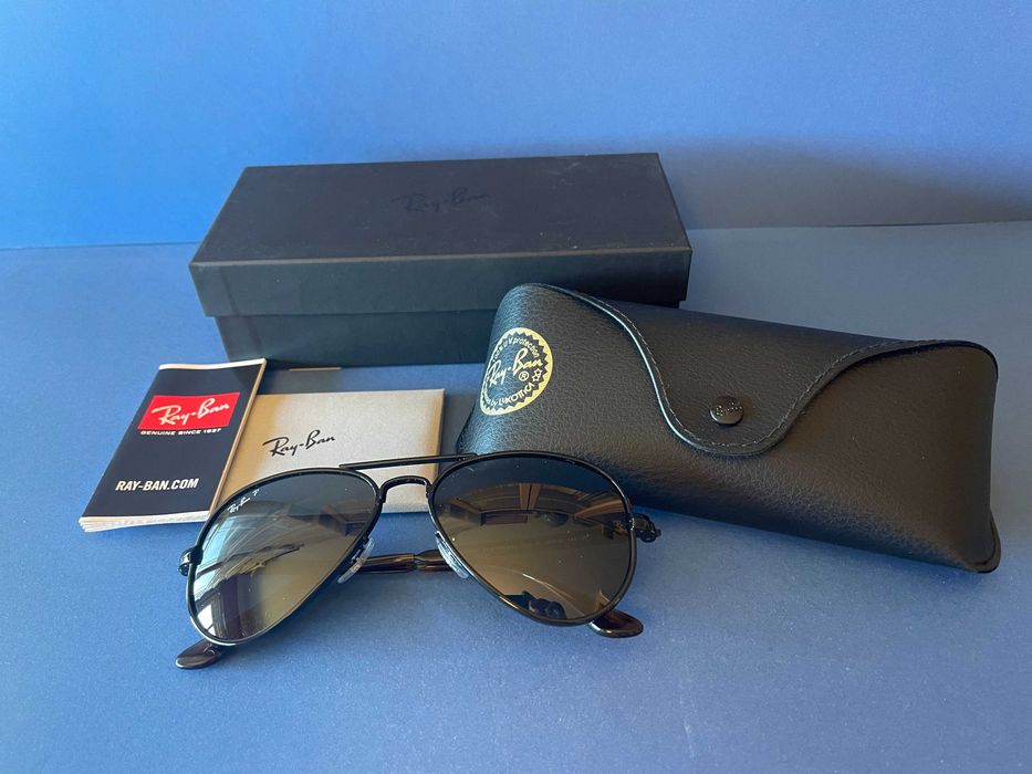 Par de óculos de sol Ray-Ban Aviator Max em preto, original a estrear