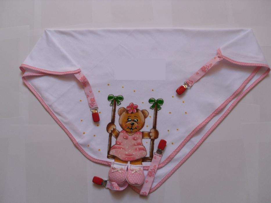 Hand-painted egg-holding diaper for girls