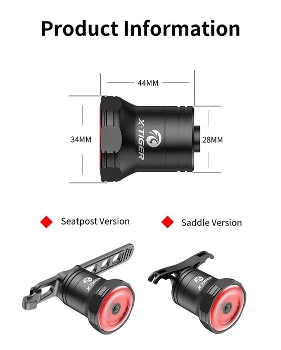 Велосипедний задній ліхтар X-TIGER