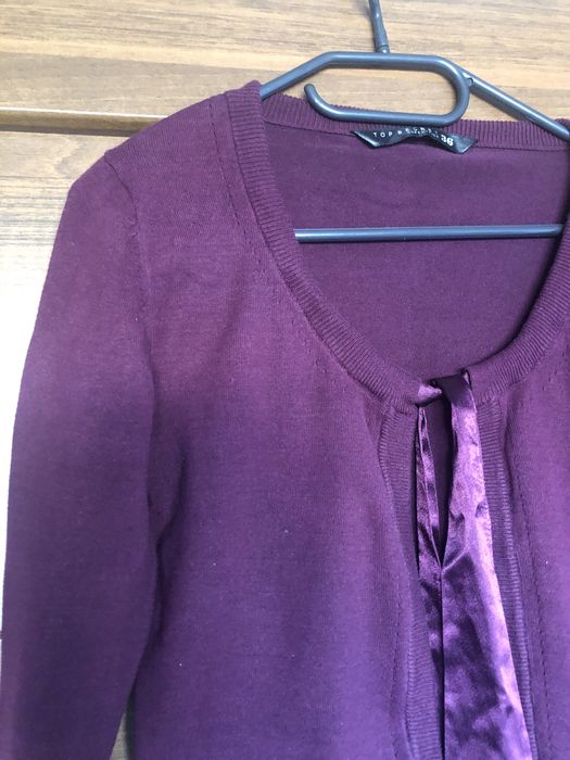 Sweterek bordowy krótki wiązany rozmiar S Top Secret