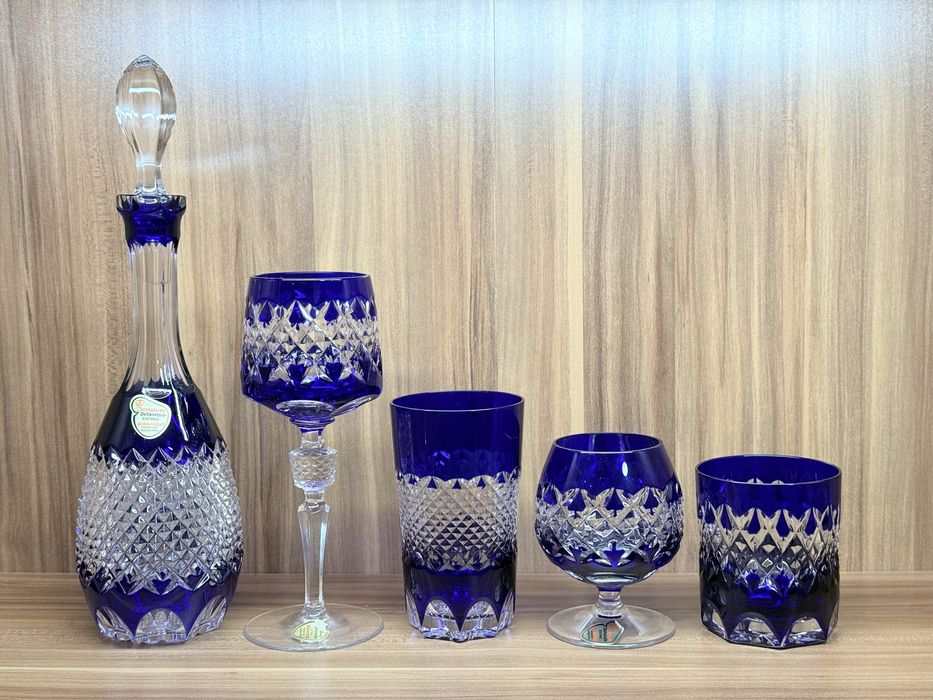 Комплект хрустальных фужеров для вина, воды, коньяка, виски Joska GDR