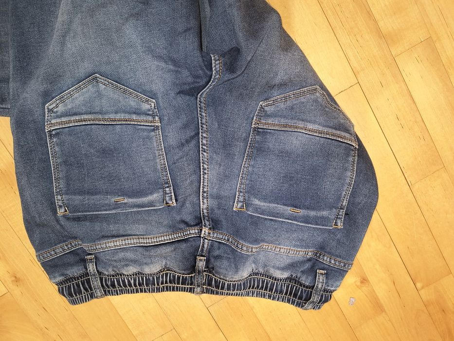 Granatowe joggery jeansy w33 nowe bez metki