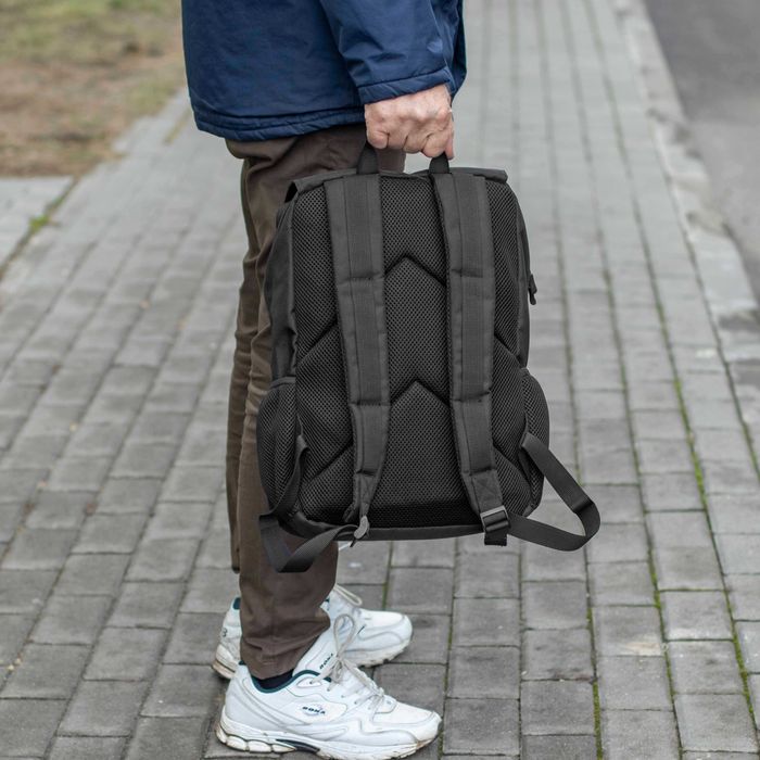 Міський рюкзак чорний тканинний ТENTAUR молодіжний портфель на 18 л