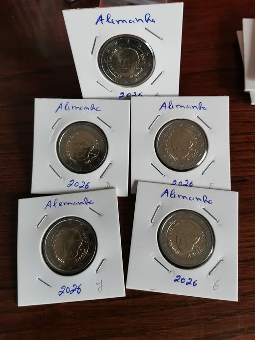 Alemanha 2026 - Conjunto das 5 moedas de 2€ UNC - Konrad Adenaur